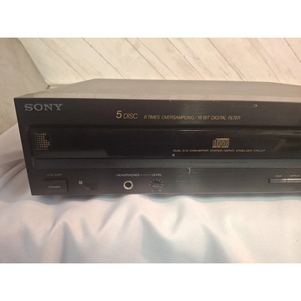 Sony CDP-C505 5-Disc Carousel CD Player Black Vintage 1990 Hi-Fi Audio NO REMOTE